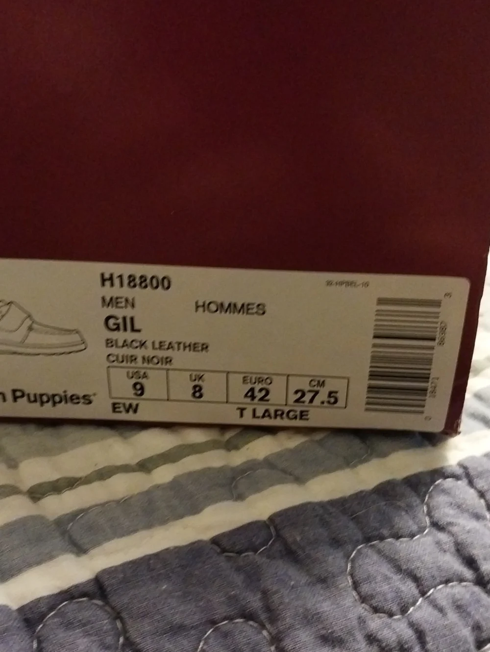 Hush Puppies Black Leather Slip-On Comfort Shoes New With Tags